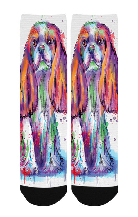 Watercolor Cavalier King Charles Spaniel Dog Women's Casual Socks