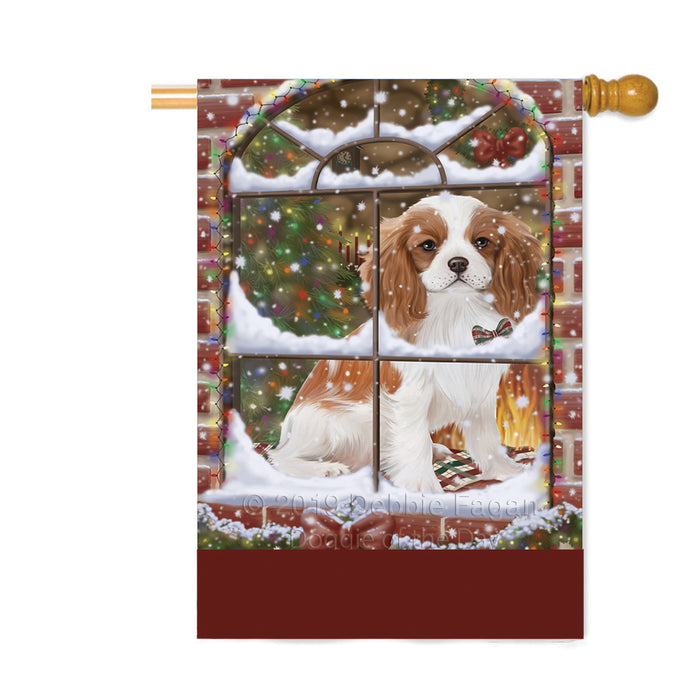 Personalized Please Come Home For Christmas Cavalier King Charles Spaniel Dog Sitting In Window Custom House Flag FLG-DOTD-A60201