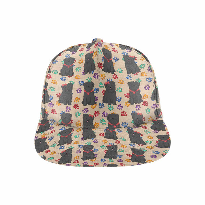 Women's All Over Rainbow Paw Print Affenpinscher Dog Snapback Hat Cap