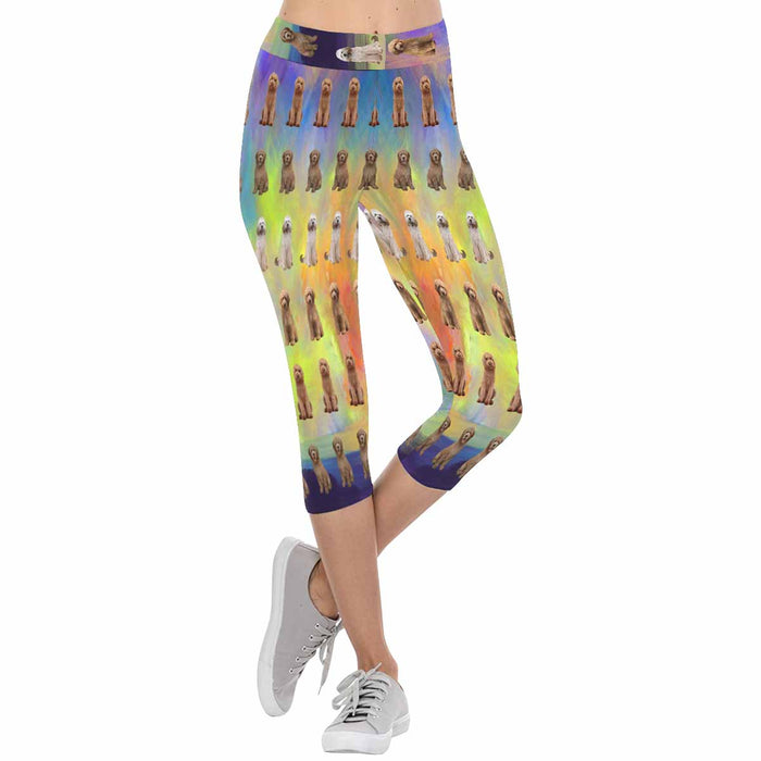 Goldendoodle Dogs  All-Over Low Rise Capri Leggings (Model L08)