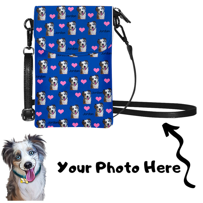 Custom Add Your Photo Here PET Dog Cat Photos on Small Cell Phone Purse