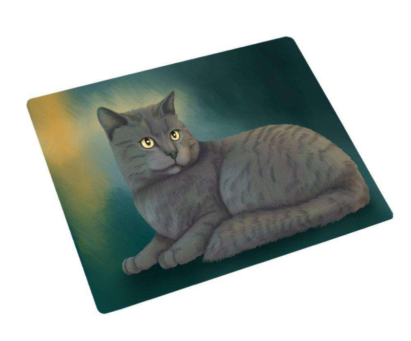 Chartreux Cat Art Portrait Print Woven Throw Sherpa Plush Fleece Blanket