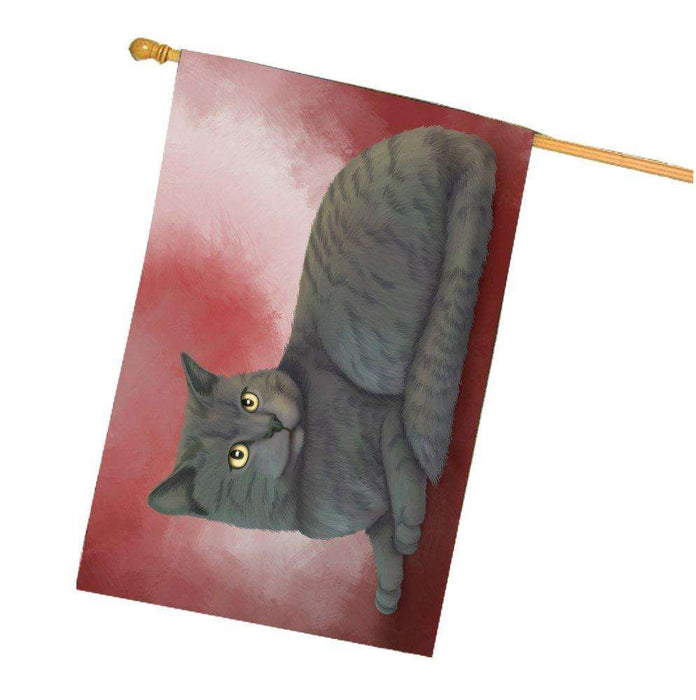 Chartreux Cat House Flag