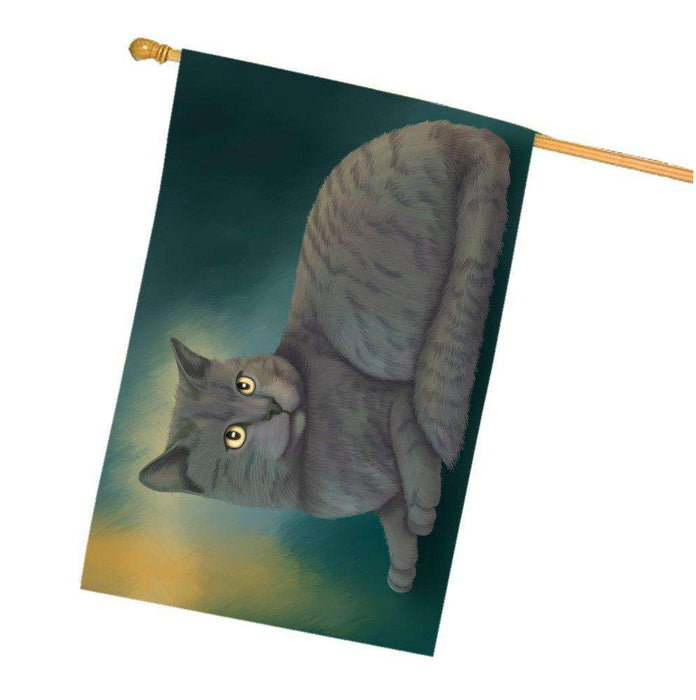 Chartreux Cat House Flag