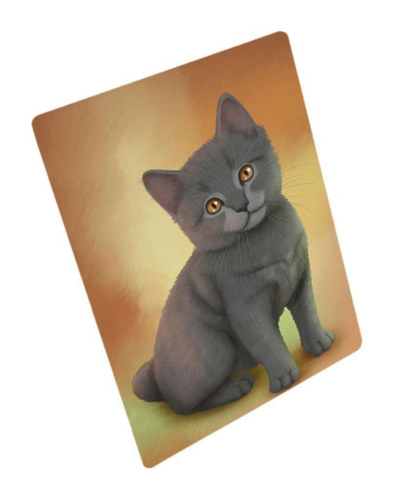 Chartreux Kitten Cat Art Portrait Print Woven Throw Sherpa Plush Fleece Blanket