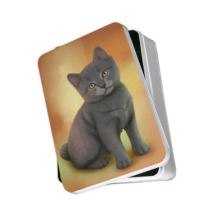 Chartreux Kitten Cat Photo Tin