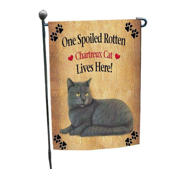 Chartreux Spoiled Rotten Cat Garden Flag