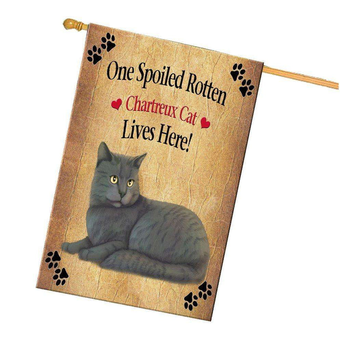 Chartreux Spoiled Rotten Cat House Flag