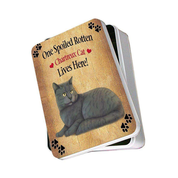 Chartreux Spoiled Rotten Cat Photo Storage Tin