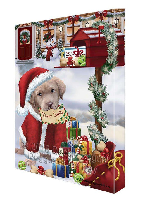 Chesapeake Bay Retriever Dog Dear Santa Letter Christmas Holiday Mailbox Canvas Print Wall Art Décor CVS102824