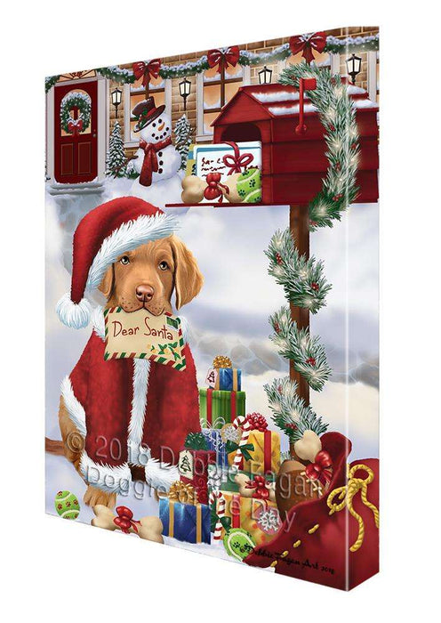 Chesapeake Bay Retriever Dog Dear Santa Letter Christmas Holiday Mailbox Canvas Print Wall Art Décor CVS102833