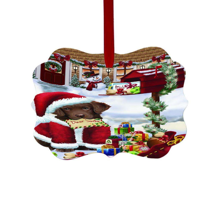 Chesapeake Bay Retriever Dog Dear Santa Letter Christmas Holiday Mailbox Double-Sided Photo Benelux Christmas Ornament LOR49029