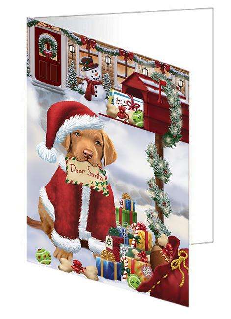 Chesapeake Bay Retriever Dog Dear Santa Letter Christmas Holiday Mailbox Handmade Artwork Assorted Pets Greeting Cards and Note Cards with Envelopes for All Occasions and Holiday Seasons GCD65690