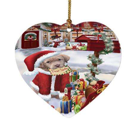 Chesapeake Bay Retriever Dog Dear Santa Letter Christmas Holiday Mailbox Heart Christmas Ornament HPOR53886