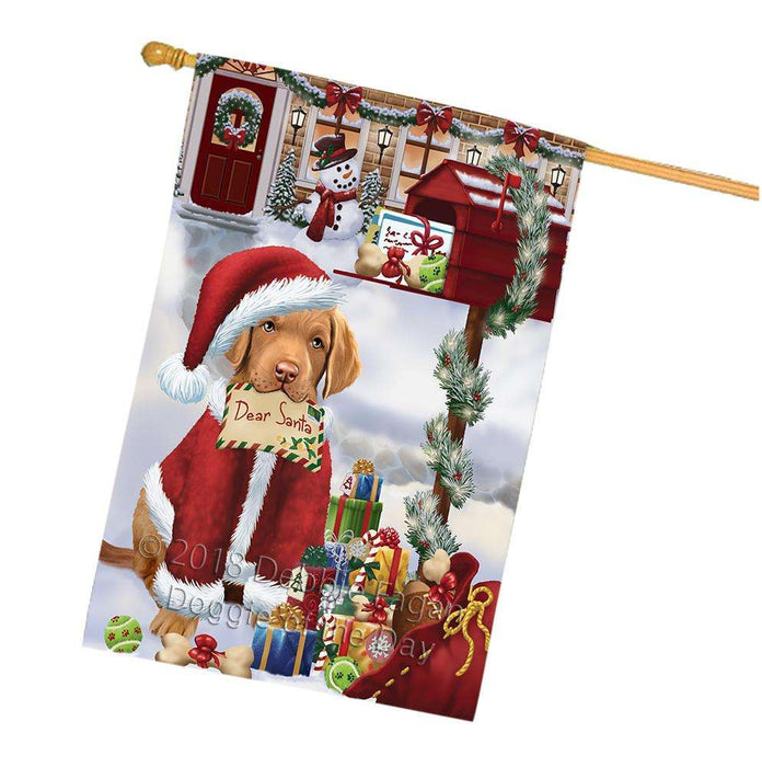 Chesapeake Bay Retriever Dog Dear Santa Letter Christmas Holiday Mailbox House Flag FLG54085