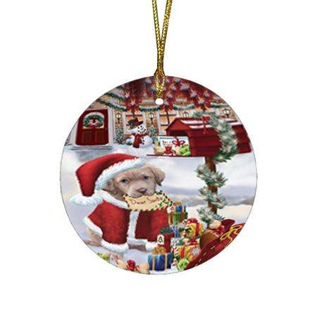 Chesapeake Bay Retriever Dog Dear Santa Letter Christmas Holiday Mailbox Round Flat Christmas Ornament RFPOR53877