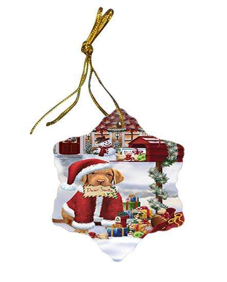 Chesapeake Bay Retriever Dog Dear Santa Letter Christmas Holiday Mailbox Star Porcelain Ornament SPOR53878