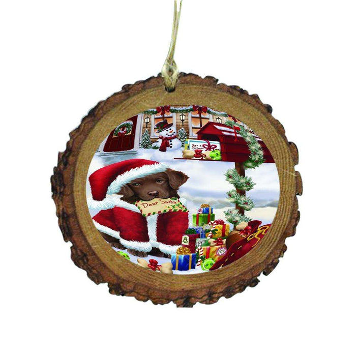 Chesapeake Bay Retriever Dog Dear Santa Letter Christmas Holiday Mailbox Wooden Christmas Ornament WOR49029