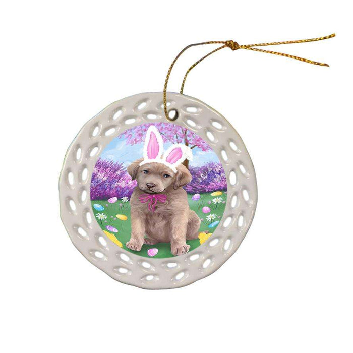 Chesapeake Bay Retriever Dog Easter Holiday Ceramic Doily Ornament DPOR49100