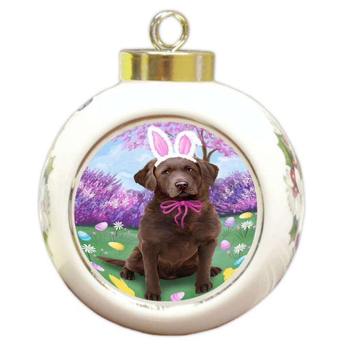 Chesapeake Bay Retriever Dog Easter Holiday Round Ball Christmas Ornament RBPOR49096