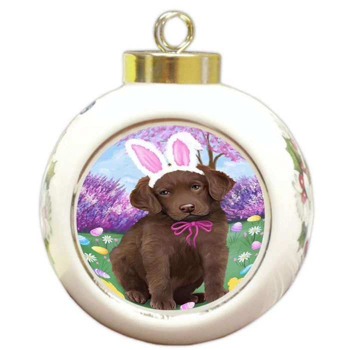 Chesapeake Bay Retriever Dog Easter Holiday Round Ball Christmas Ornament RBPOR49099