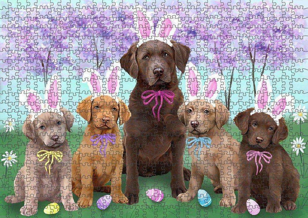 Chesapeake Bay Retrievers Dog Easter Holiday Puzzle with Photo Tin PUZL50334