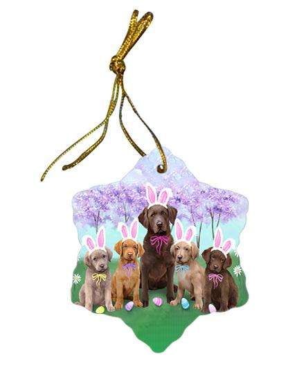Chesapeake Bay Retrievers Dog Easter Holiday Star Porcelain Ornament SPOR49089