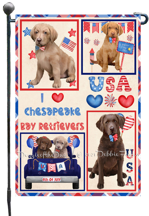 4th of July Independence Day I Love USA Chesapeake Bay Retriever Dogs Garden Flag GFLG66888