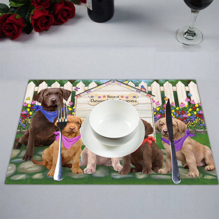 Spring Dog House Chesapeake Bay Retriever Dogs Placemat