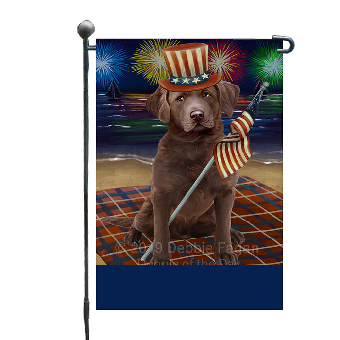 Personalized 4th of July Firework Chesapeake Bay Retriever Dog Custom Garden Flags GFLG-DOTD-A57856