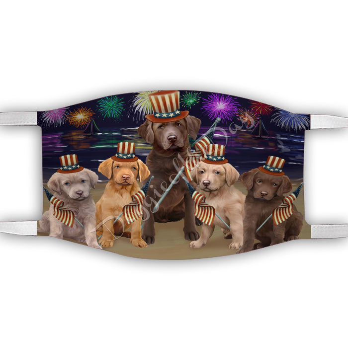 4th of July Independence Day Chesapeake Bay Retriever Dogs Face Mask FM49393