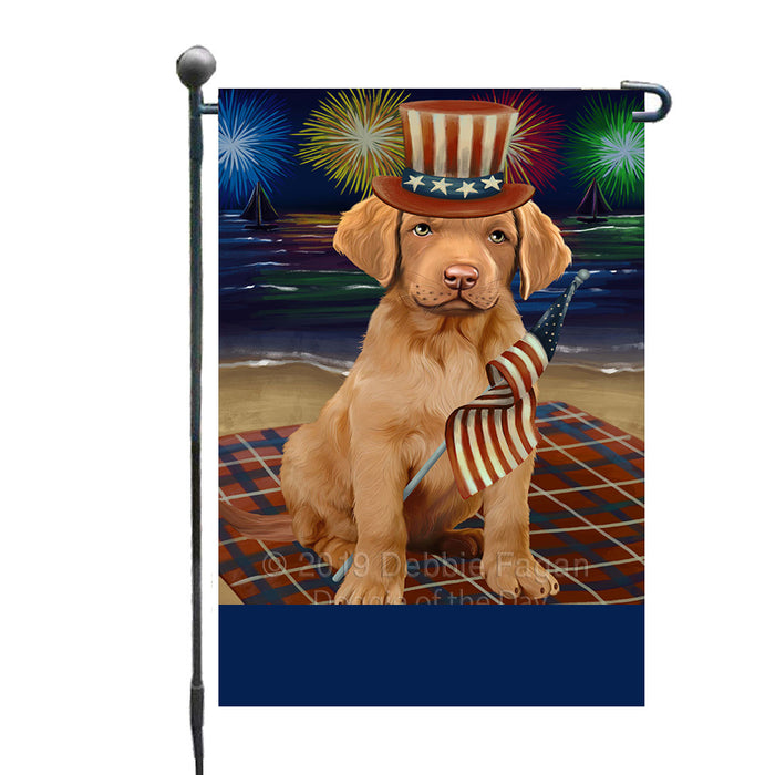 Personalized 4th of July Firework Chesapeake Bay Retriever Dog Custom Garden Flags GFLG-DOTD-A57858