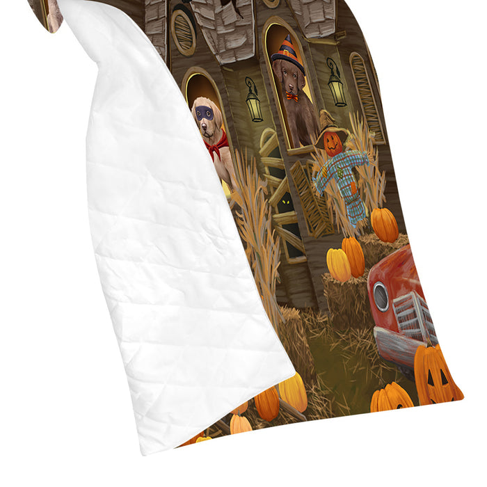 Haunted House Halloween Trick or Treat Chesapeake Bay Retriever Dogs Quilt
