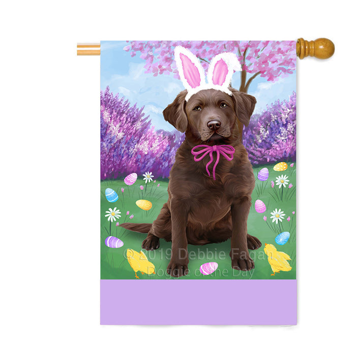 Personalized Easter Holiday Chesapeake Bay Retriever Dog Custom House Flag FLG-DOTD-A58870