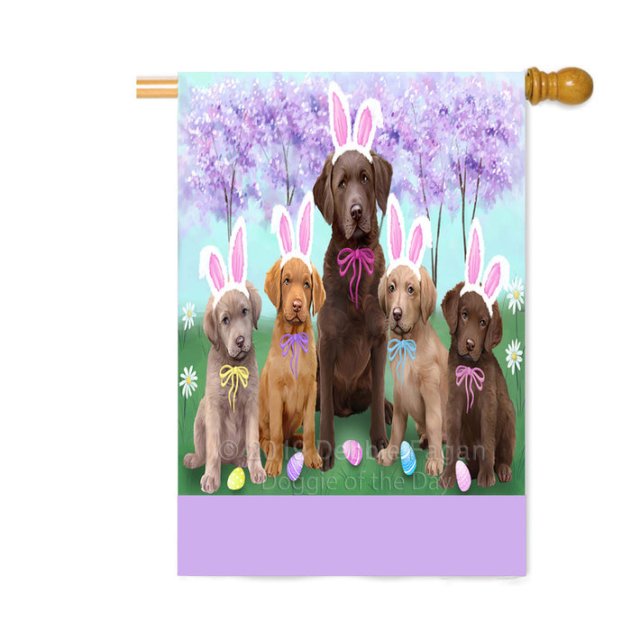 Personalized Easter Holiday Chesapeake Bay Retriever Dogs Custom House Flag FLG-DOTD-A58871