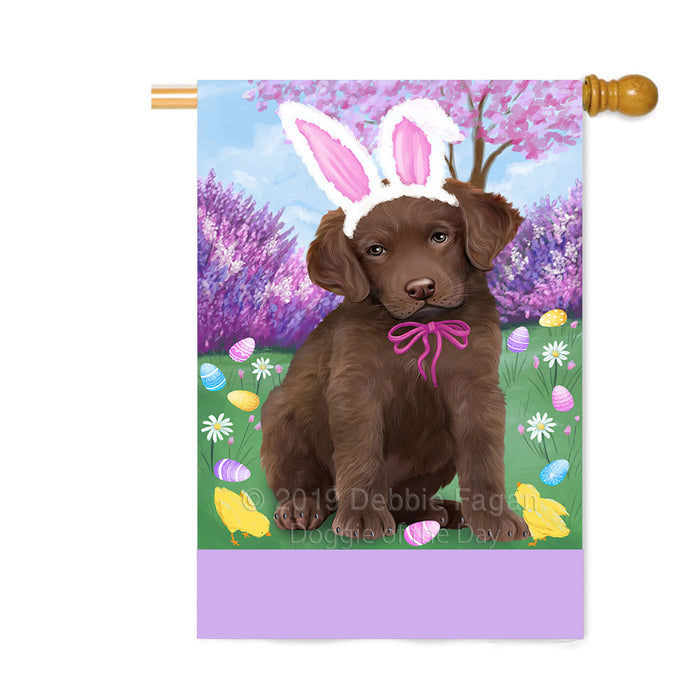 Personalized Easter Holiday Chesapeake Bay Retriever Dog Custom House Flag FLG-DOTD-A58873
