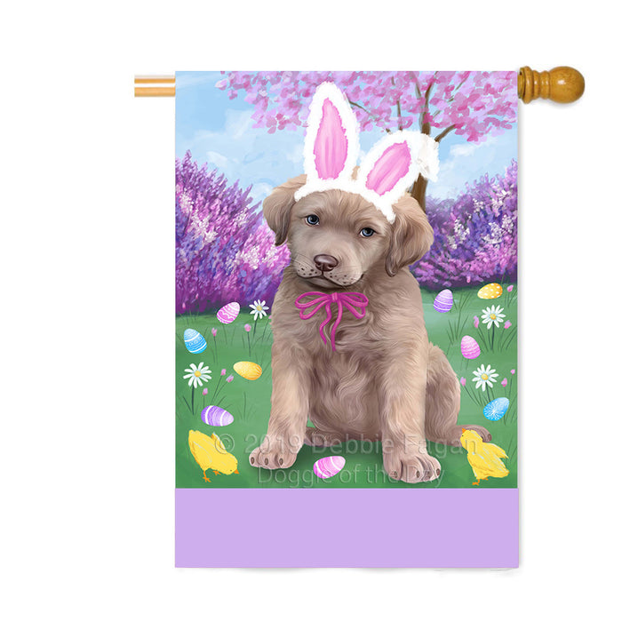 Personalized Easter Holiday Chesapeake Bay Retriever Dog Custom House Flag FLG-DOTD-A58874