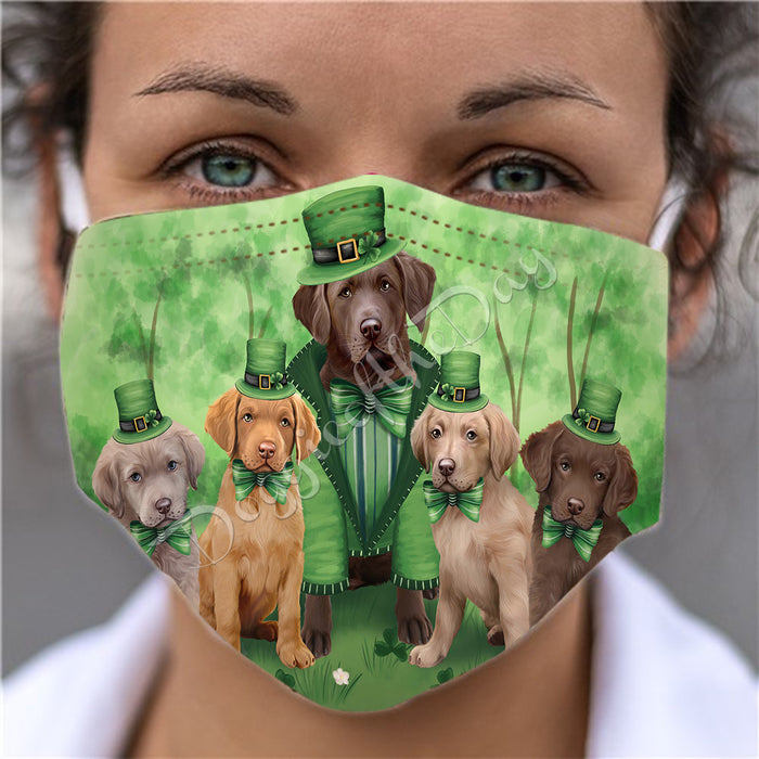 St. Patricks Day Irish Chesapeake Bay Retriever Dogs Face Mask FM50140
