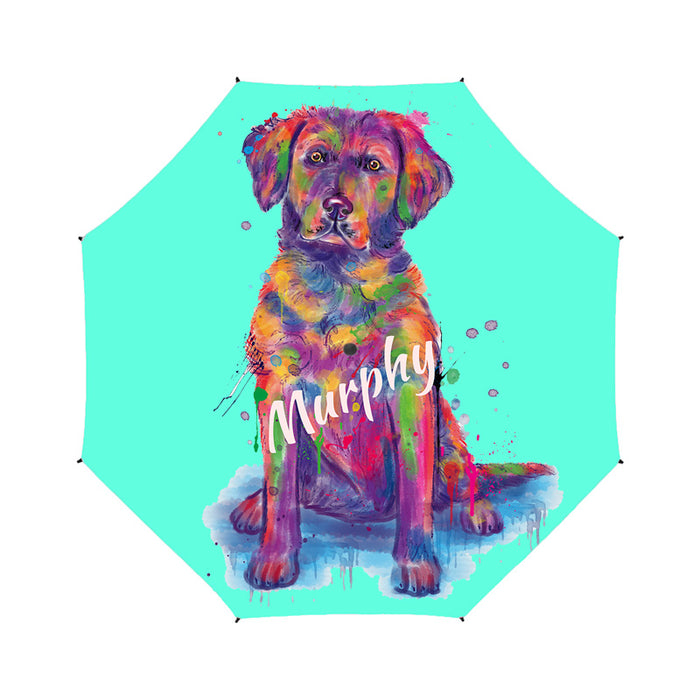 Custom Pet Name Personalized Watercolor Chesapeake Bay Retriever DogSemi-Automatic Foldable Umbrella