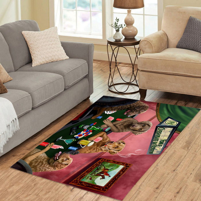 Home of  Chesapeake Bay Retriever Dogs Playing Poker Area Rug