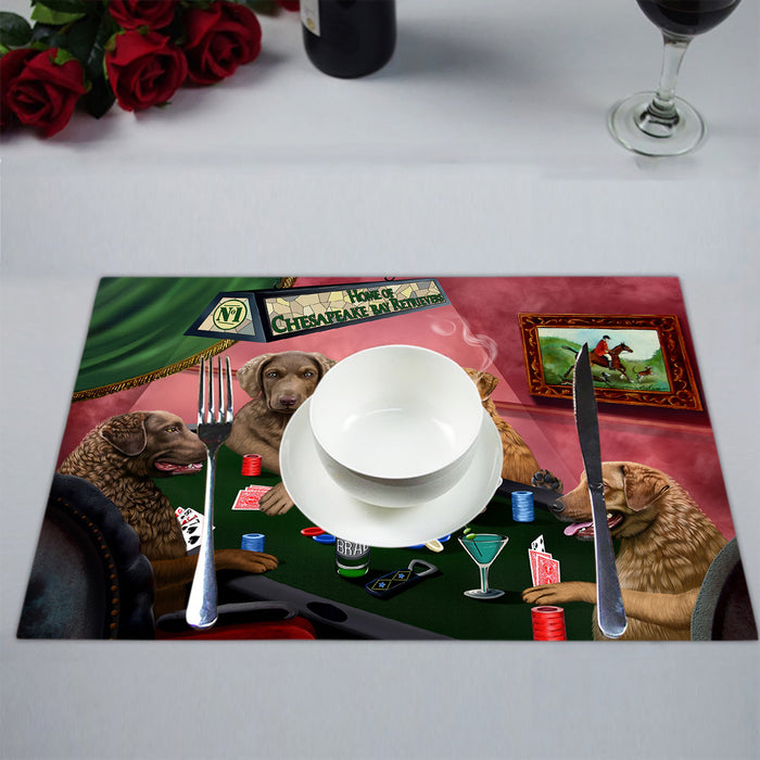 Home of  Chesapeake Bay Retriever Dogs Playing Poker Placemat