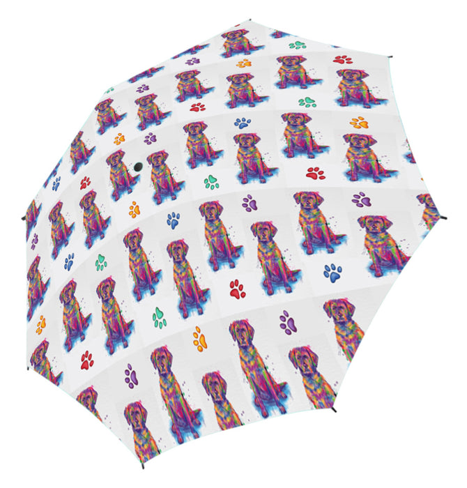 Watercolor Mini Chesapeake Bay Retriever DogsSemi-Automatic Foldable Umbrella