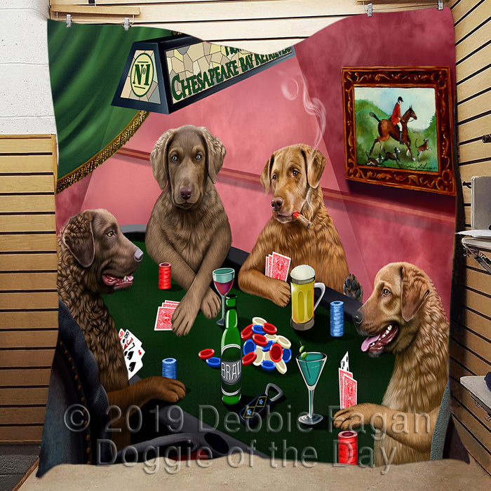 Home of  Chesapeake Bay Retriever Dogs Playing Poker Quilt