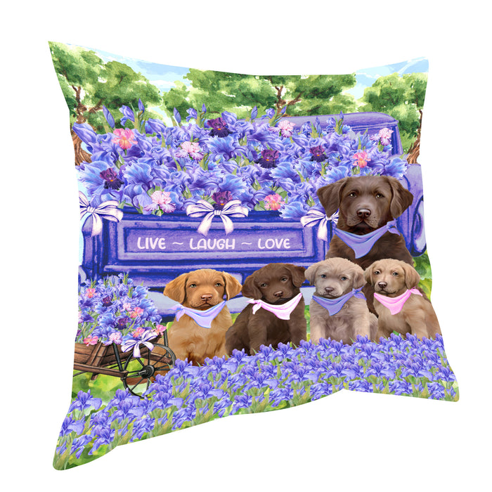 Chesapeake Bay Retriever Throw Pillow: Explore a Variety of Designs, Custom, Cushion Pillows for Sofa Couch Bed, Personalized, Dog Lover's Gifts