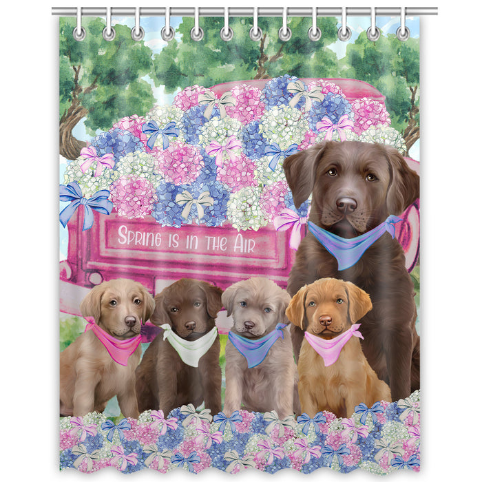 Chesapeake Bay Retriever Shower Curtain, Explore a Variety of Personalized Designs, Custom, Waterproof Bathtub Curtains with Hooks for Bathroom, Dog Gift for Pet Lovers