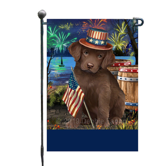 Personalized 4th of July Firework Chesapeake Bay Retriever Dog Custom Garden Flags GFLG-DOTD-A57861