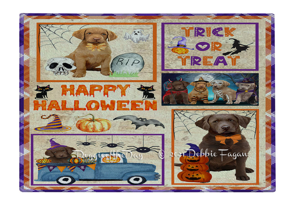 Happy Halloween Trick or Treat Cavalier King Charles Spaniel Dogs Cutting Board - Easy Grip Non-Slip Dishwasher Safe Chopping Board Vegetables C79303