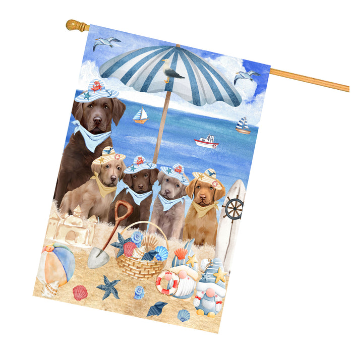 Chesapeake Bay Retriever Dogs House Flag, Double-Sided Home Outside Yard Decor, Explore a Variety of Designs, Custom, Weather Resistant, Personalized, Gift for Dog and Pet Lovers