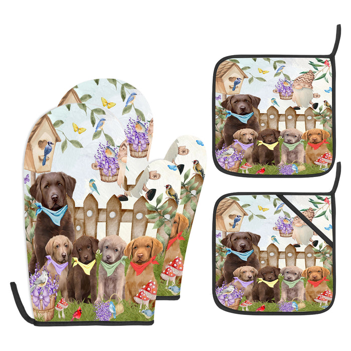 Chesapeake Bay Retriever Oven Mitts and Pot Holder Set, Explore a Variety of Personalized Designs, Custom, Kitchen Gloves for Cooking with Potholders, Pet and Dog Gift Lovers