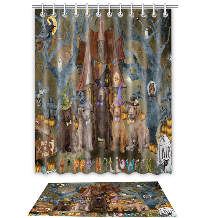 Chesapeake Bay Retriever Shower Curtain & Bath Mat Set: Explore a Variety of Designs, Custom, Personalized, Curtains with hooks and Rug Bathroom Decor, Gift for Dog and Pet Lovers